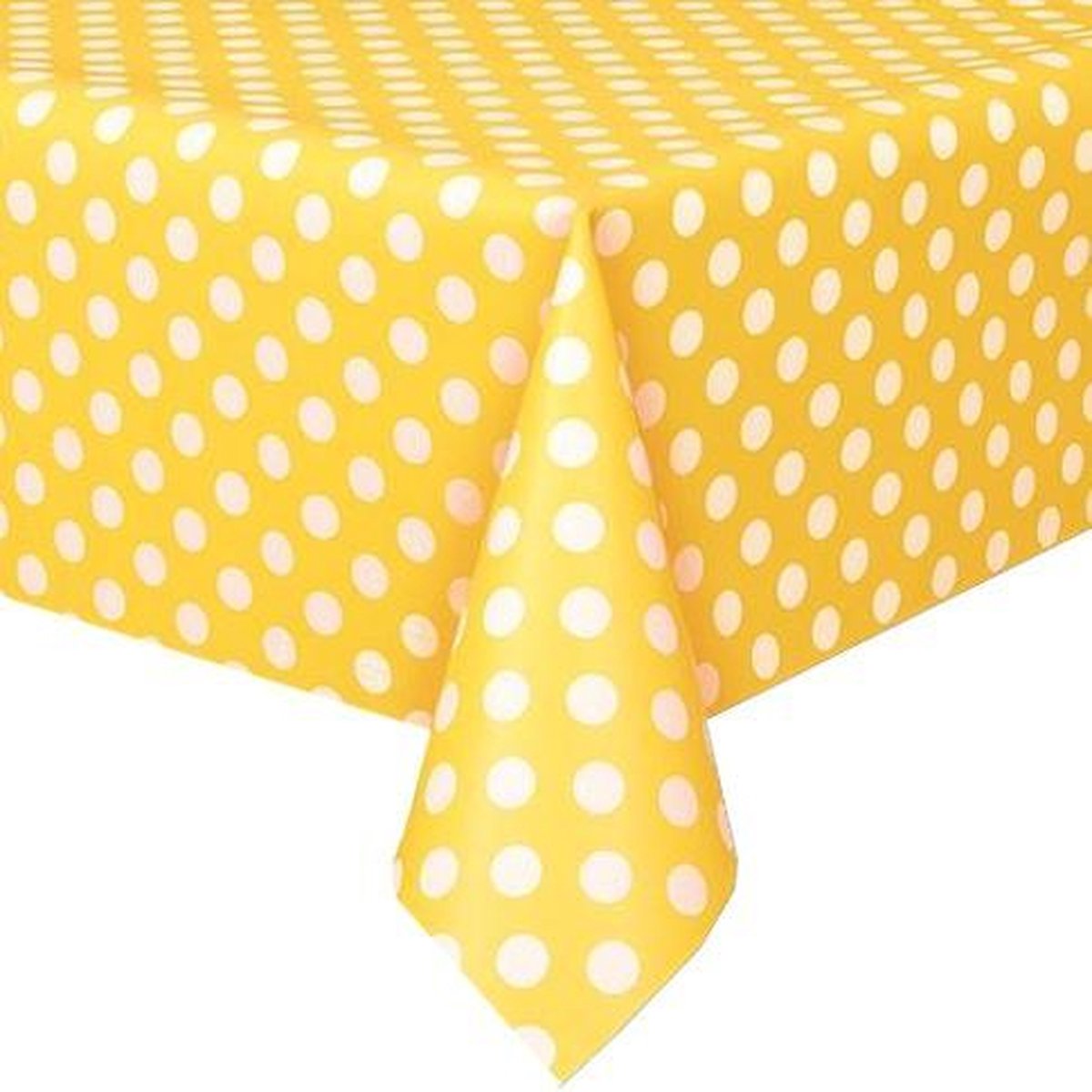 MixMamas Tafelzeil Grote Stip - 140 x 250 cm - Geel/Wit