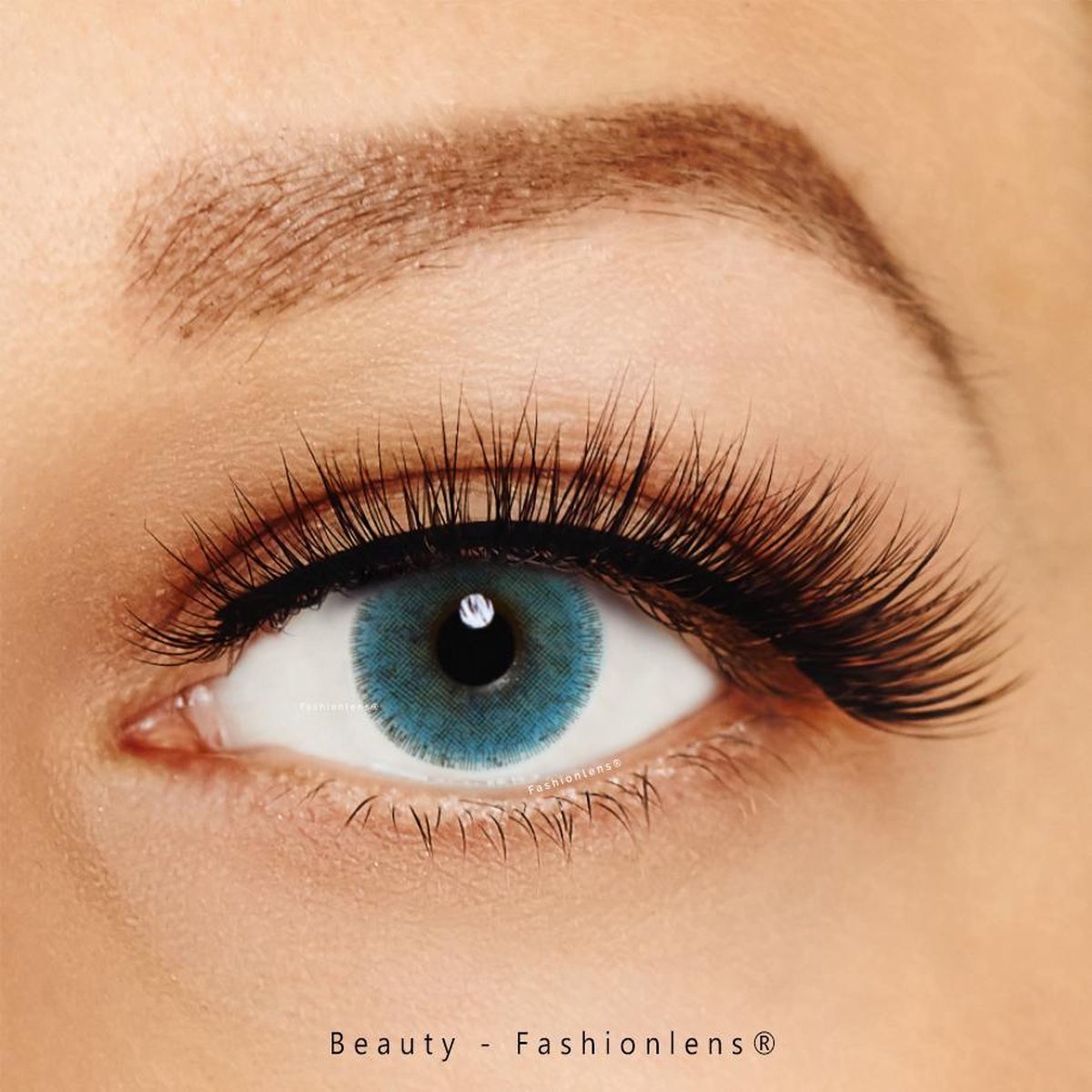 Kleurlenzen - Dubai Blue - jaarlenzen met lenshouder - Beauty Fashionlens®
