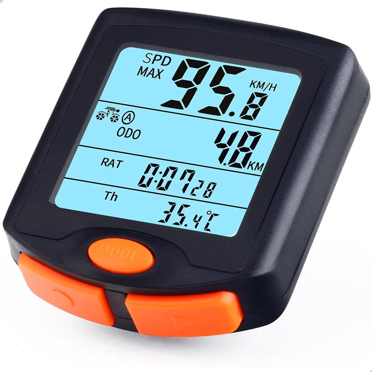 BikePro 500 - Fietscomputer - Draadloos - Met snelheidsmeter - Overdag & Nacht display modus