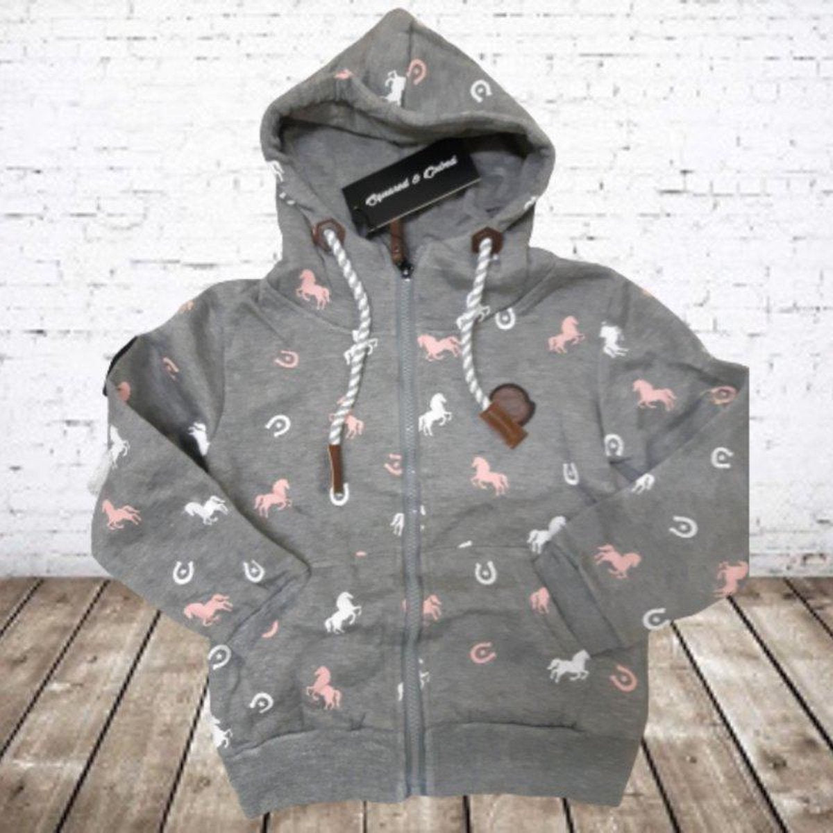 S&C Vest met paardenprint en hoefijzers grijs - 98/104