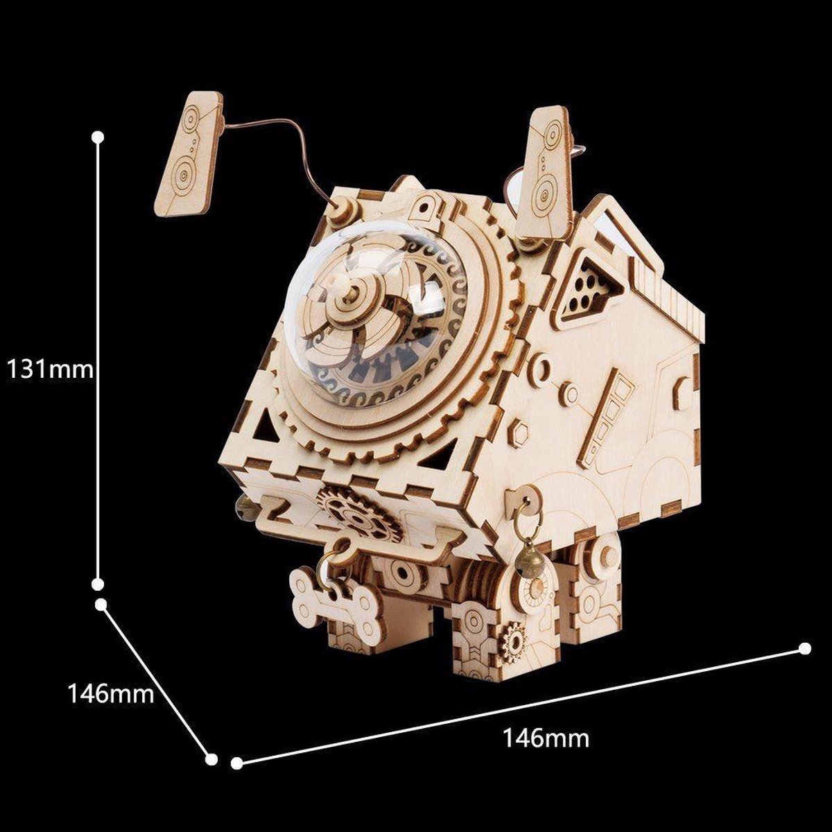Robotime Seymour AM480 - Houten Modelbouw - Muziekdoos - Steampunk - DIY