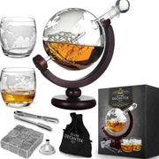 MikaMax Whiskey Globe Decanteerset - 2 Glazen - 9 Whiskey Stones - 900 ML