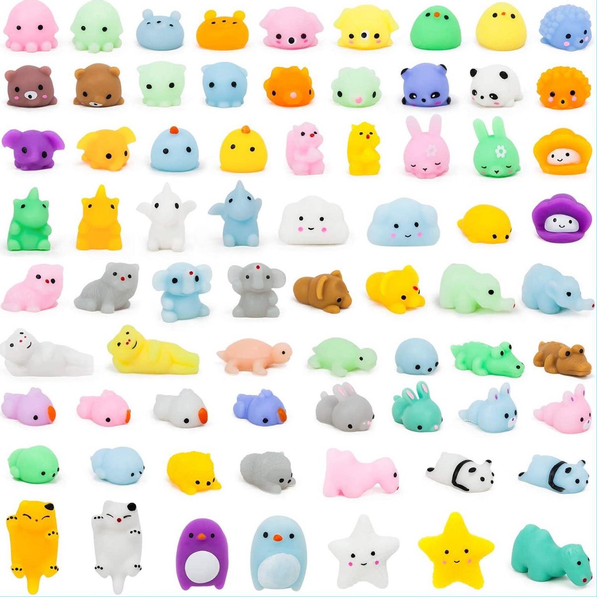 Mochi’s Squishy- 5 stuks- Mochi-mini diertjes- Super soft