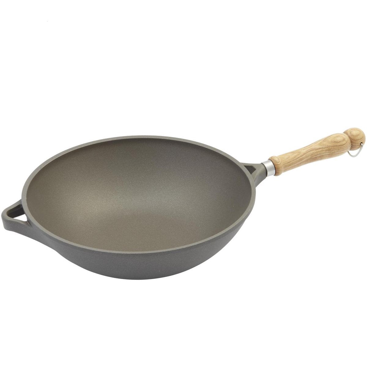 Berndes Wok - Bonanza - Essenhouten Steel - 28 cm - Grijs