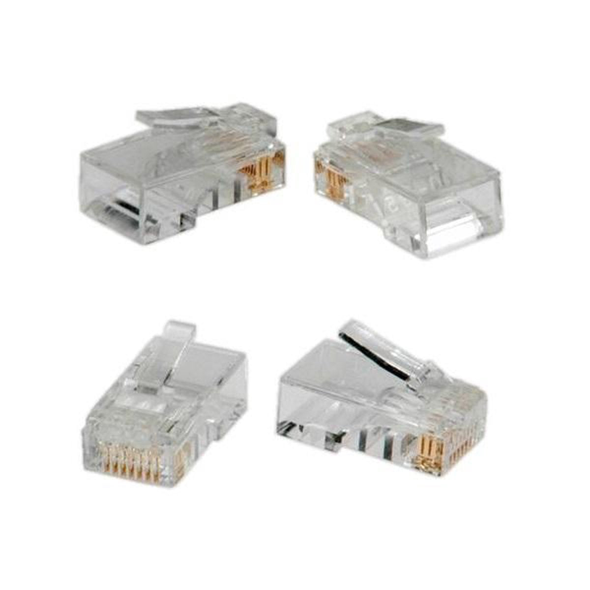 Roline RJ45 krimp connectoren voor U/UTP CAT6 netwerkkabel (flexibel en vast) - 10 stuks