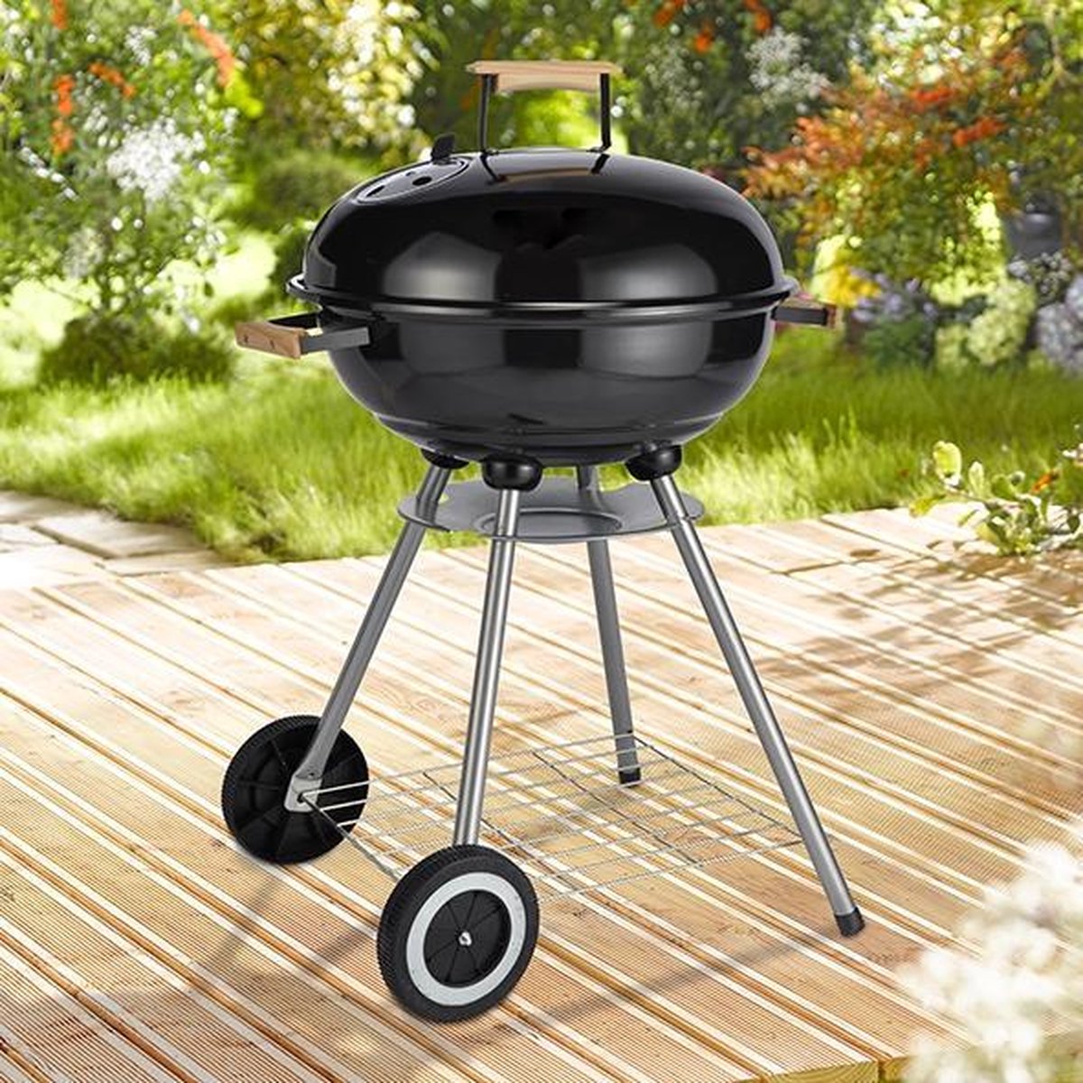 Kogelgrill met 2 wielen - 46 x 46 x 79 cm