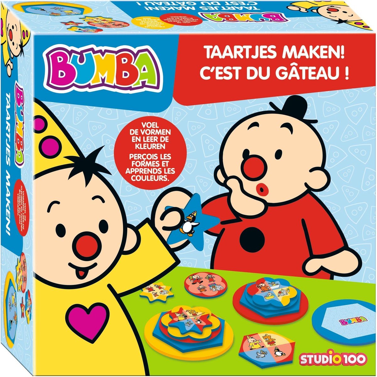 Bumba - Educatief spel - Spel taartjes maken - voel de vormen en leer de kleuren - stimuleert de moteriek en interactie