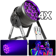 BeamZ BPP230 'Blacklight Mania' set met 4 BPP230 Blacklight PAR spots en kabels