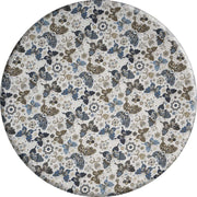 MixMamas Rond Tafelkleed Gecoat - Ø 160 cm - Vlinders Blauw Beige