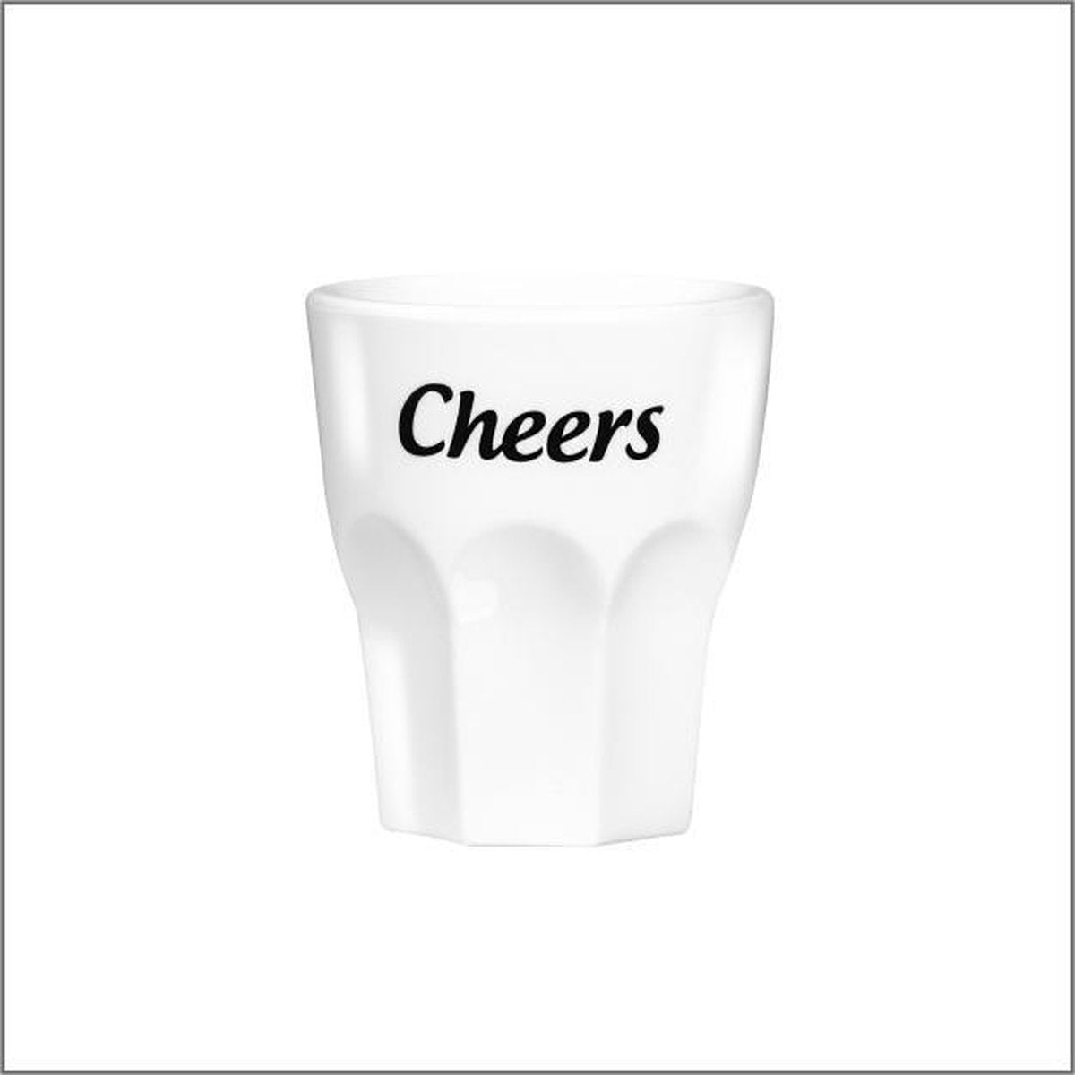 6 onbreekbare Shot glaasjes - Borrel glaasjes - met tekst - Cheers