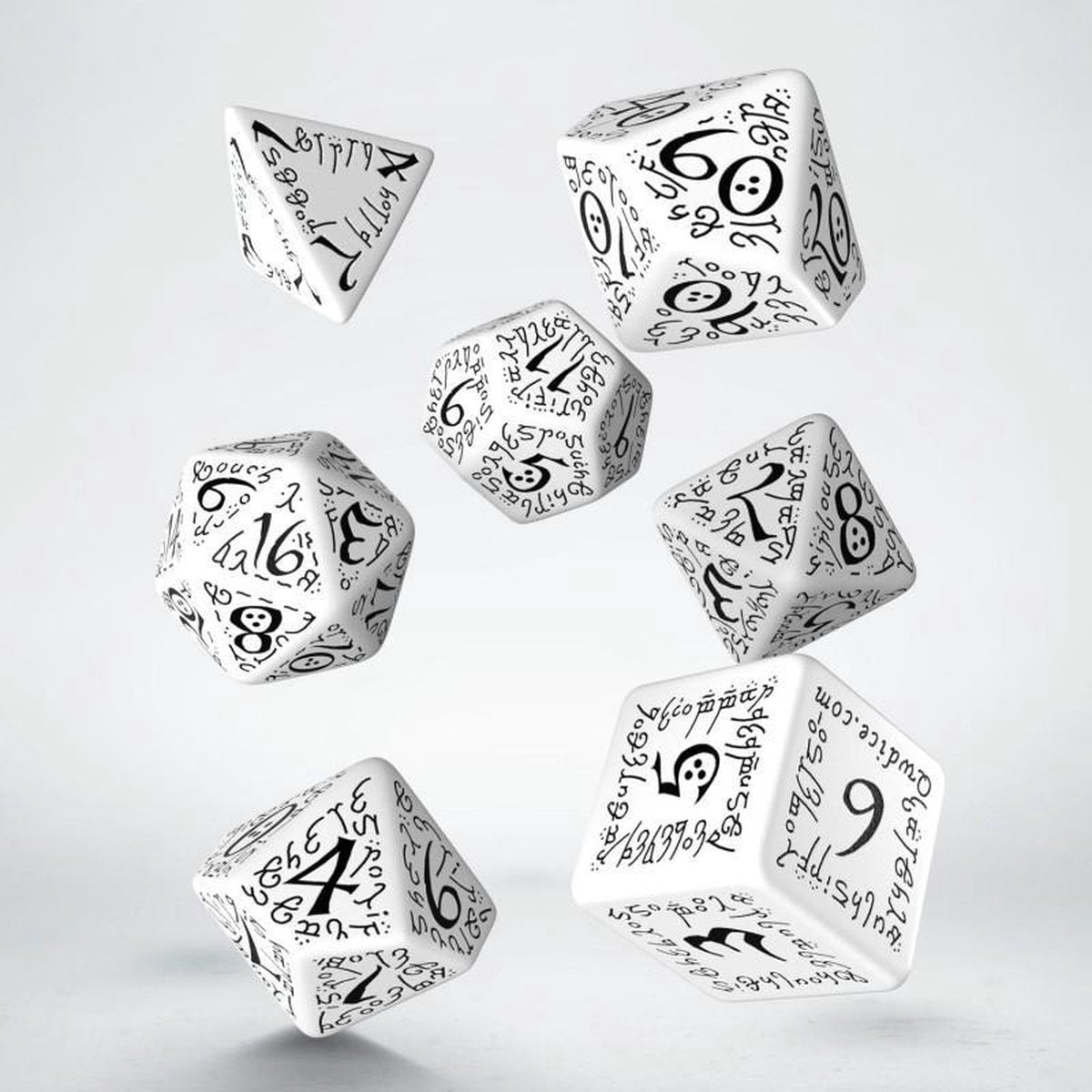 Polydice Set Q-Workshop Elvish White & Black
