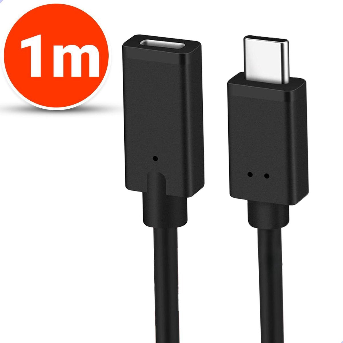 USB-C 3.1  Verlengkabel - 1 Meter - Ondersteund 4k 60HZ - USB type C - Female naar Male adapter kabel - Data + Opladen