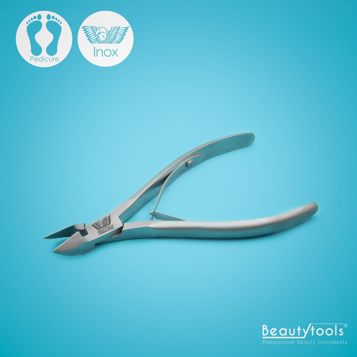PROMO! BeautyTools INOX Nagelknipper/Nageltang Met Spitse Bek Voor Nagelhoekjes - Uitgestoken Hoektang (Voor teennagels) - 14 mm Rechte Bek (NN-0201)