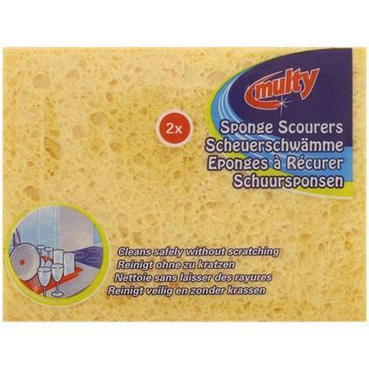 Schuursponzen 2 stuks | Geen Krassen | Geen Strepen | Reinigt Grondig