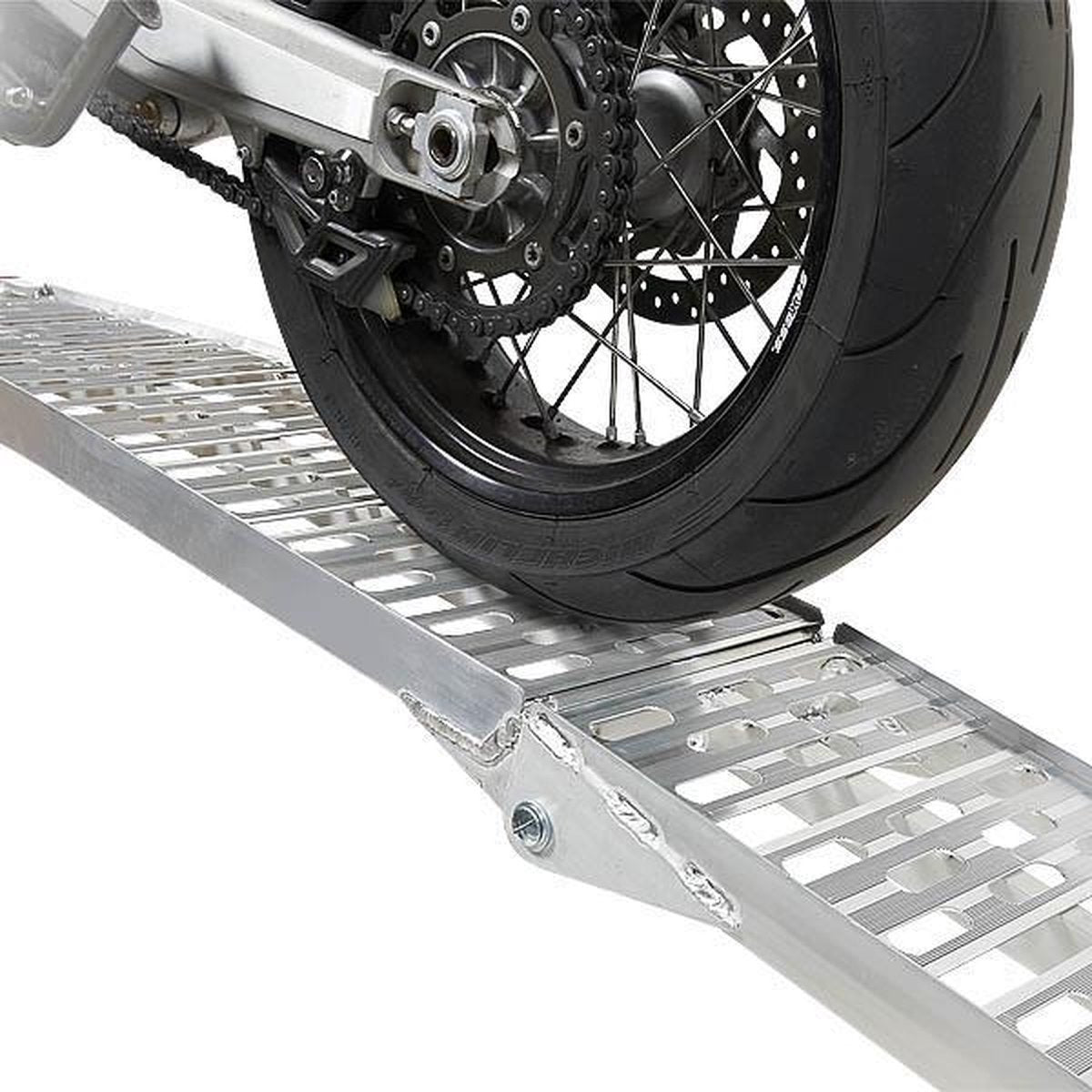 Datona® - Extra stevige aluminium oprijplaat opklapbaar - 225 cm rijplaat rijgoot
