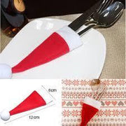 Kerstmuts Bestekhouders - 4 stuks - Kerst Muts Bestekzak