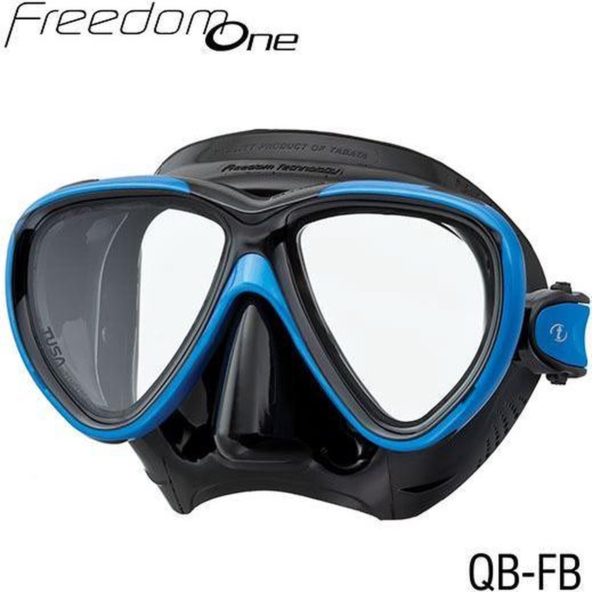 Tusa Freedom one Masker zwart siliconen met fuchsia blauw frame