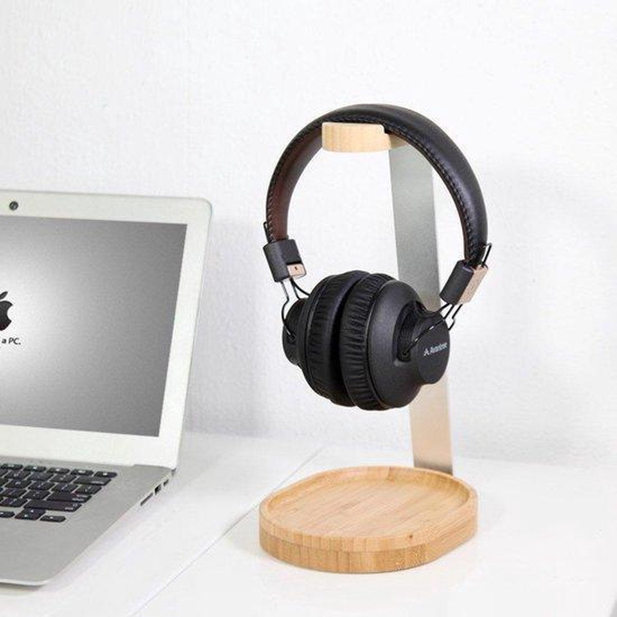 Hoofdtelefoonhouder | Van eikenhout en aluminium | Universele Koptelefoon houder | Stand koptelefoonhouder standaard headset