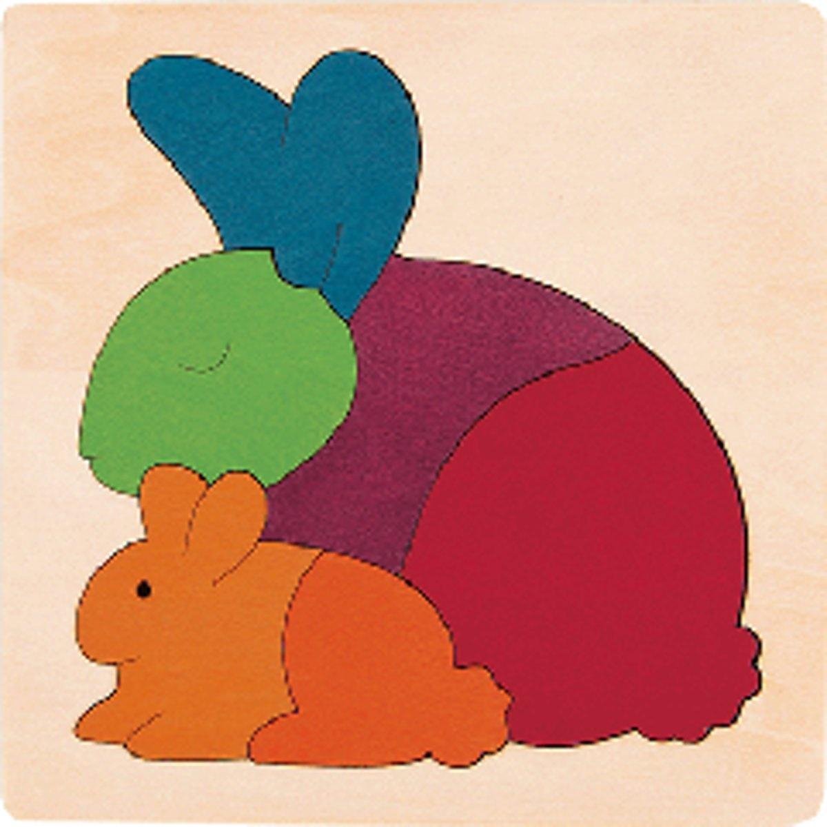 Hape Vormenpuzzel Rainbow Rabbit Junior Hout 6 Stukjes
