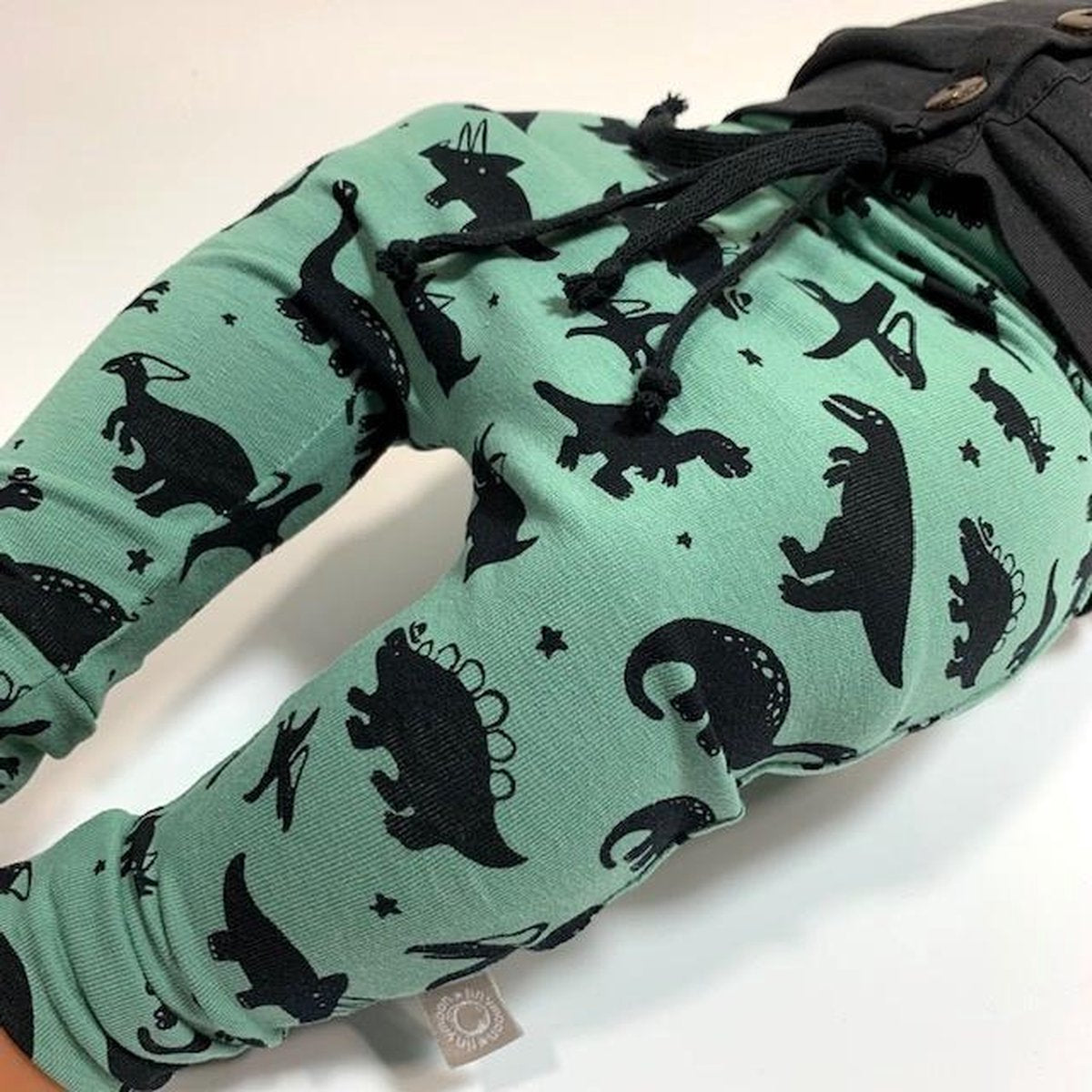 tinymoon Jongens Broek – model drop crotch – Dino Dino – Mint – Maat 50/56