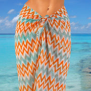 Pareo Zigzag Orange Aqua