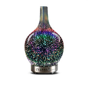 SensaHome Glazen 3D Aroma Diffuser - Nachtlamp en Luchtbevochtiger - Kleurrijke LED-verlichting -  Aroma Vernevelaar - Galaxy 1