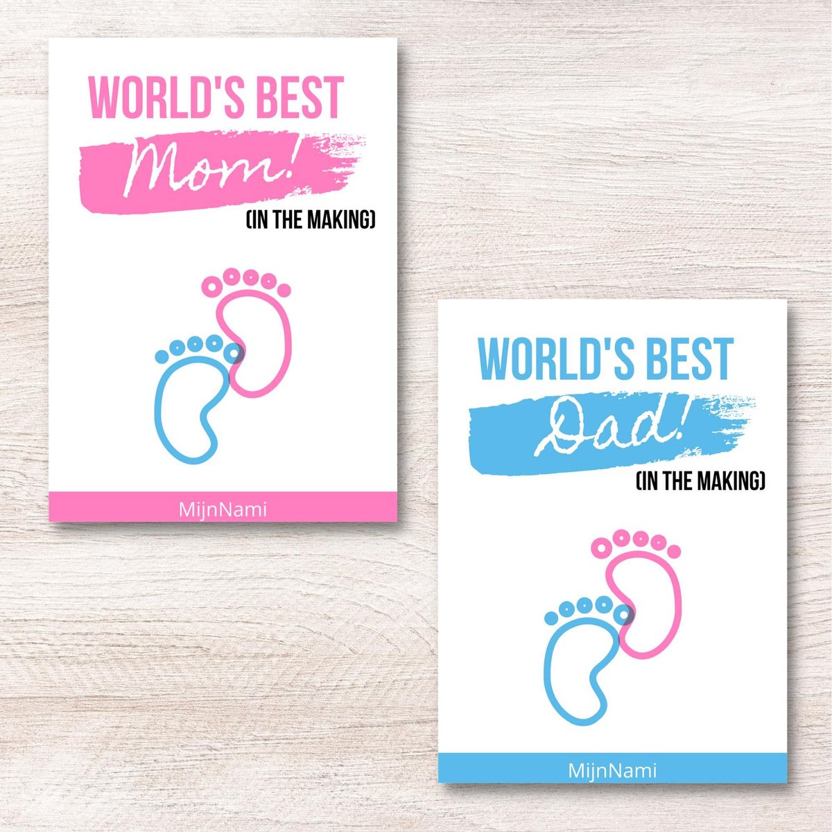 Babyshower Invulkaarten Best Mom and Dad 10 stuks - A6 300 Grams - Baby Voorspellingen - Babyshower spelletje