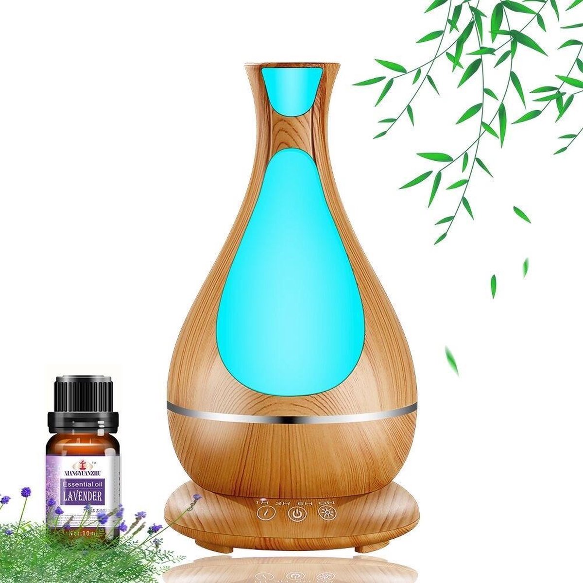 DEVACIEUX Aroma Diffuser - Luchtbevochtiger Aroma Therapie + NEUTRIHERBS Olie 10 ML - Vernevelaar – Verstuiver – Lichtbruin