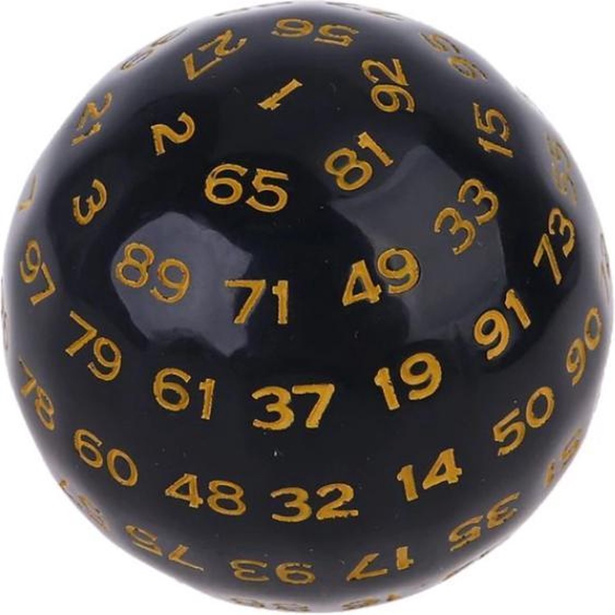 D100 dobbelsteen / D100 Dice / Polydice | dungeons and dragons dnd dice | D&D Pathfinder RPG DnD | Zwart - geel/oranje