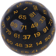 D100 dobbelsteen / D100 Dice / Polydice | dungeons and dragons dnd dice | D&D Pathfinder RPG DnD | Zwart - geel/oranje