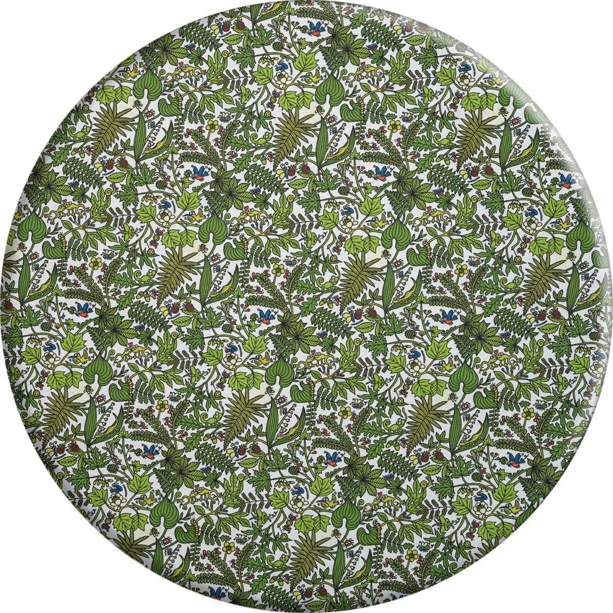 MixMamas Rond Tafelkleed Gecoat - Ø 140 cm - Tropenkolder groen