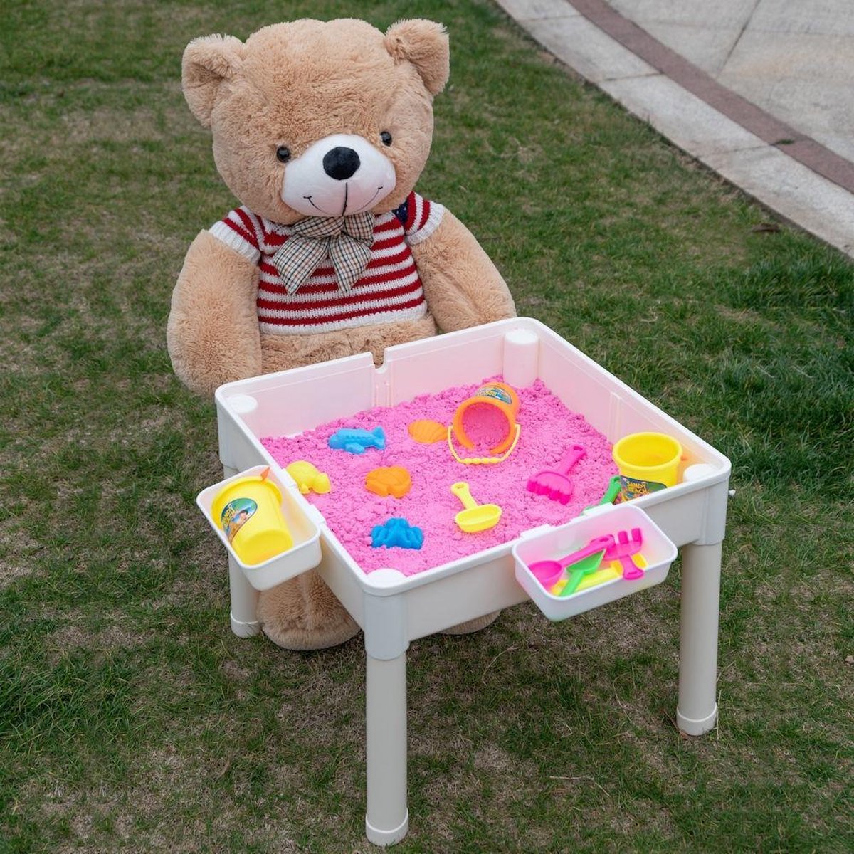 Decopatent® - 2in1 Kindertafel - Watertafel met Hengel en Vissen - Zandtafel met Zand - Met veel Speelgoed accessoires