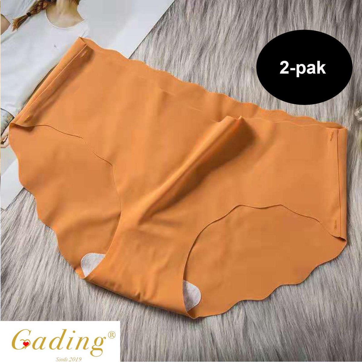 Gading® dames zomer onderbroeken 2 PACK- ijszijde damesondergoed - Oranje hipster - Maat M/L