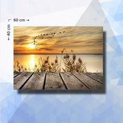 Diamond Painting Pakket Vogels Boven Meer - vierkante steentjes - 60 x 40 cm