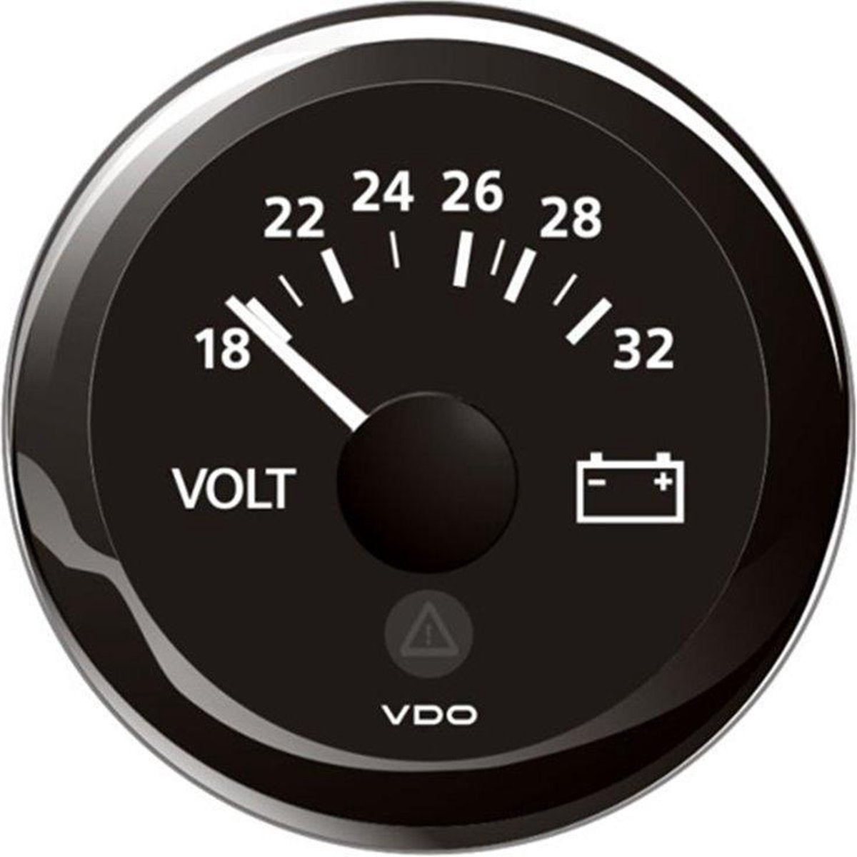 VDO ViewLine zwarte Voltmeter 24 Volt