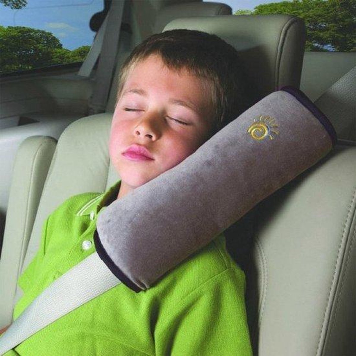 Gordel Beschermer - Gordelkussen - Slaapkussen Kinderen - Nek Kussen - Auto - Auto Reiskussen - Grijs