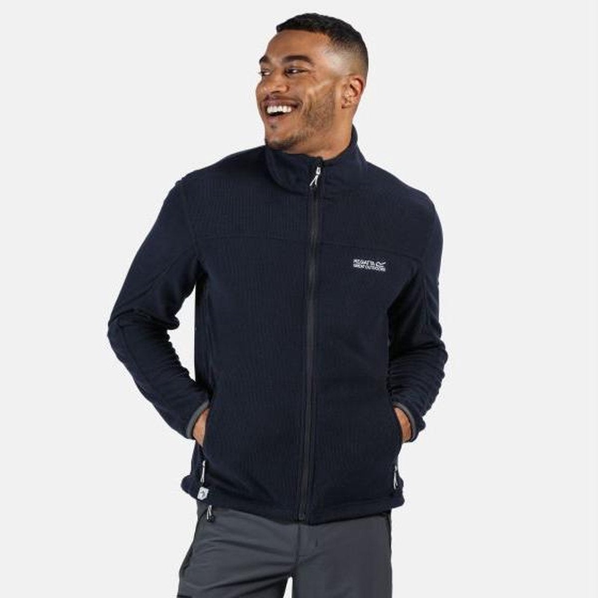 Stanner Lichtgewichte Fleece met rasterpatroon en rits over de volle lengte van Regatta voor Heren