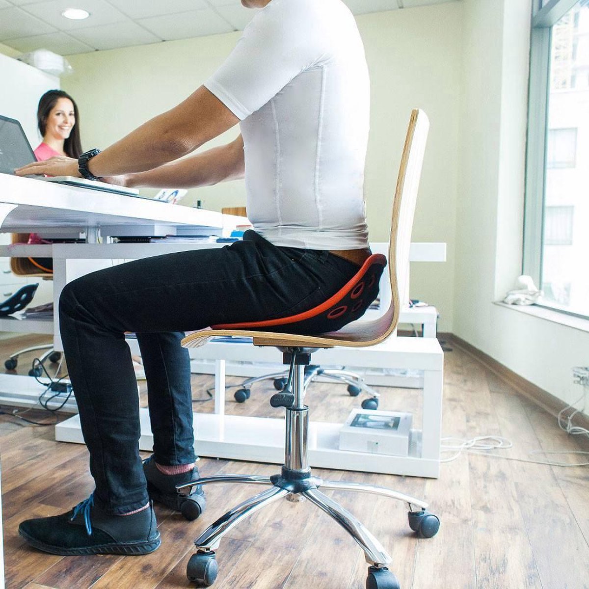 Backjoy SitSmart Posture Plus Zwart - Rugsteun Zithouding Bureaustoel Auto - Rugpijn Onderrug