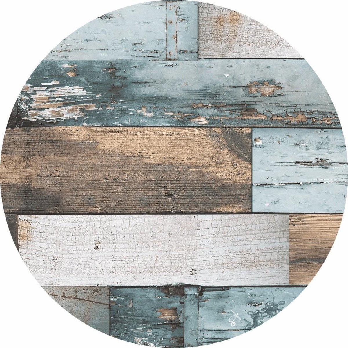 Wicotex Rond Tafelzeil - 160cm - Hout Blauw