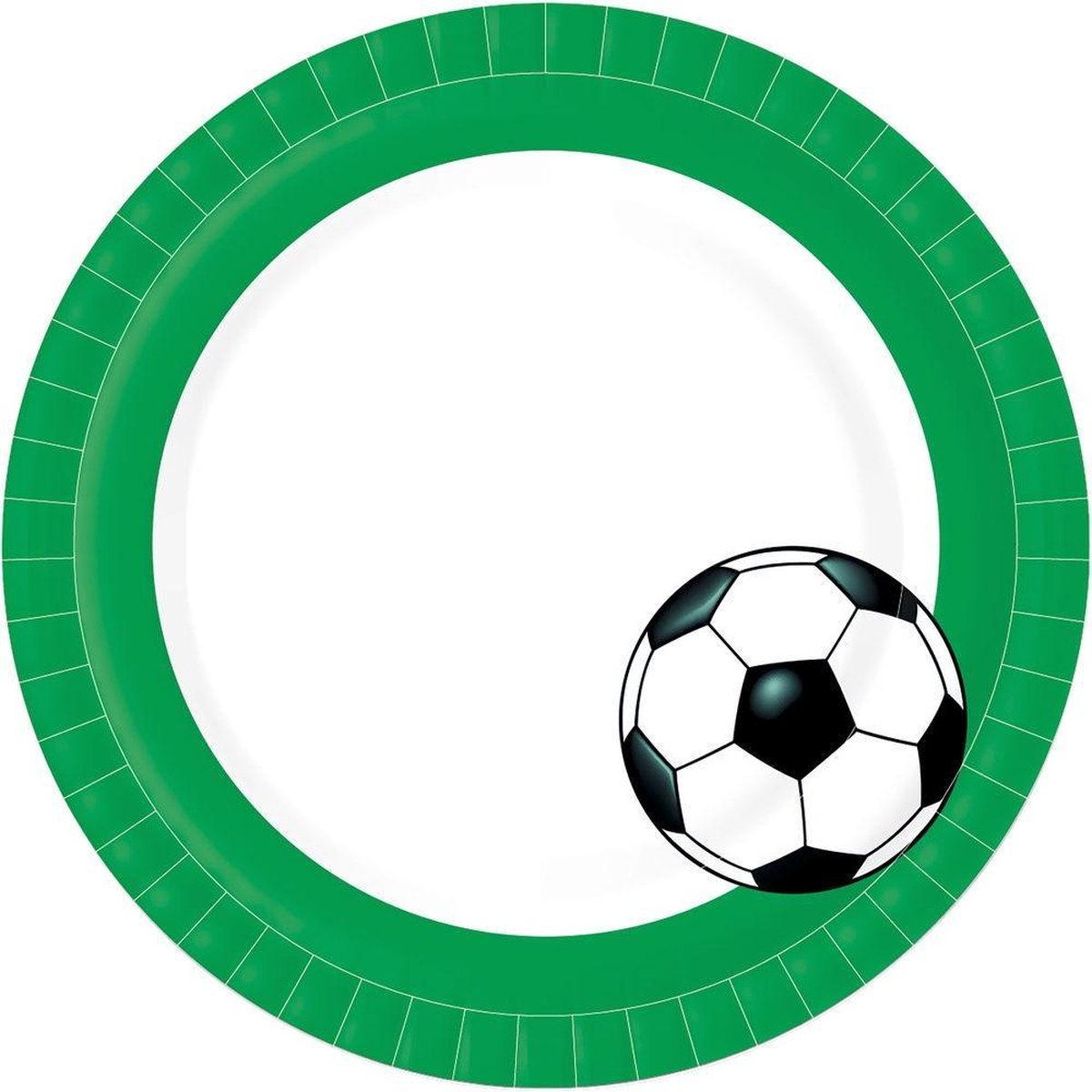 Duni Feestborden Voetbal Junior 22 Cm Papier Groen/wit 10 Stuks