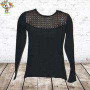 S&C Zwarte longsleeve meisjes 98/104