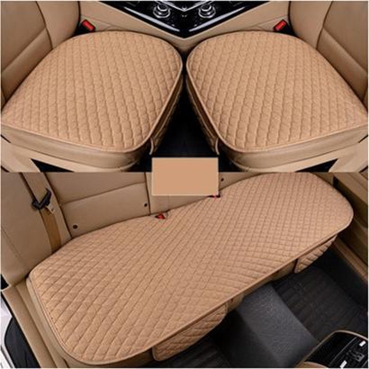 Autostoelhoes - Auto Accessories - Autohoes - Stoelhoezen Auto - 3 Stuks/SET - Autostoel beschermer - Creme- Universele -
