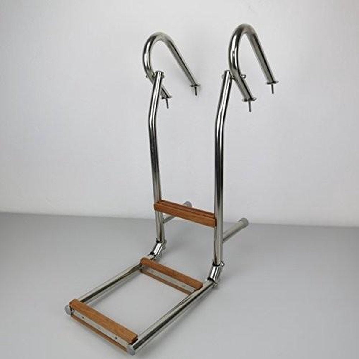 Allpa RVS Zwemtrap met 3 houten Treden dekmontage