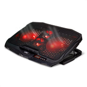 LURK® ACTIVE  Laptopstandaard met Cooling Pad - Laptop Cooler / Koeler - 4 Ventilatoren - Rode Verlichting - Tot 17 Inch - Ergonomische verstelbaar