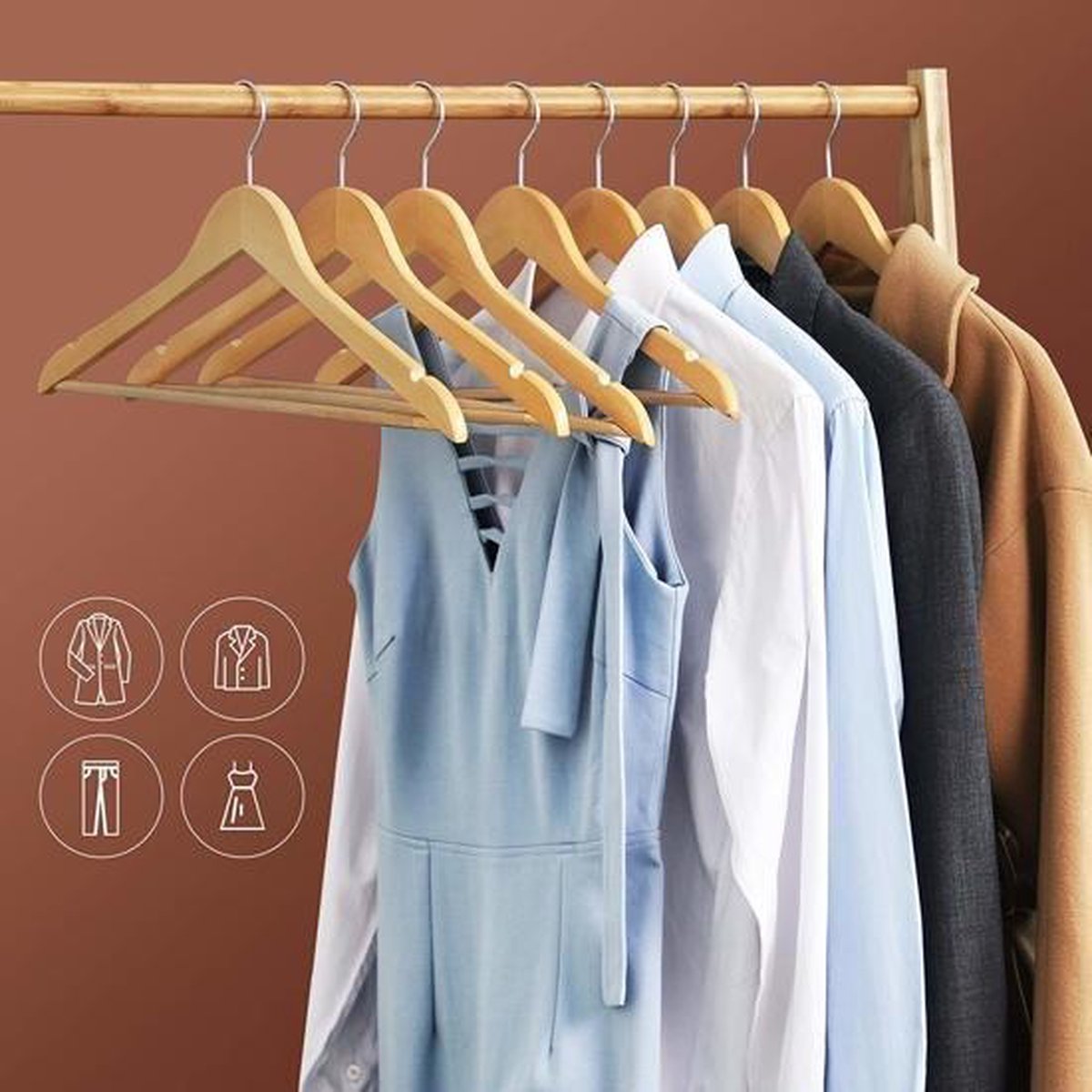 Relaxwonen- Kleding hangers - 20 stuks - Hout
