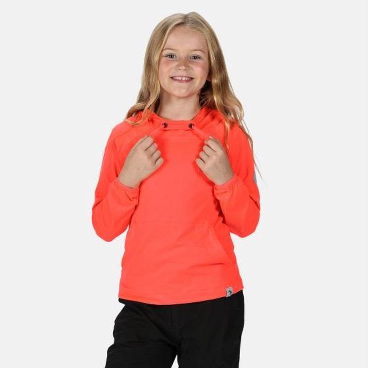 Kinderen Eugina Lichtgewicht fleece met capuchon Outdoortrui Oranje