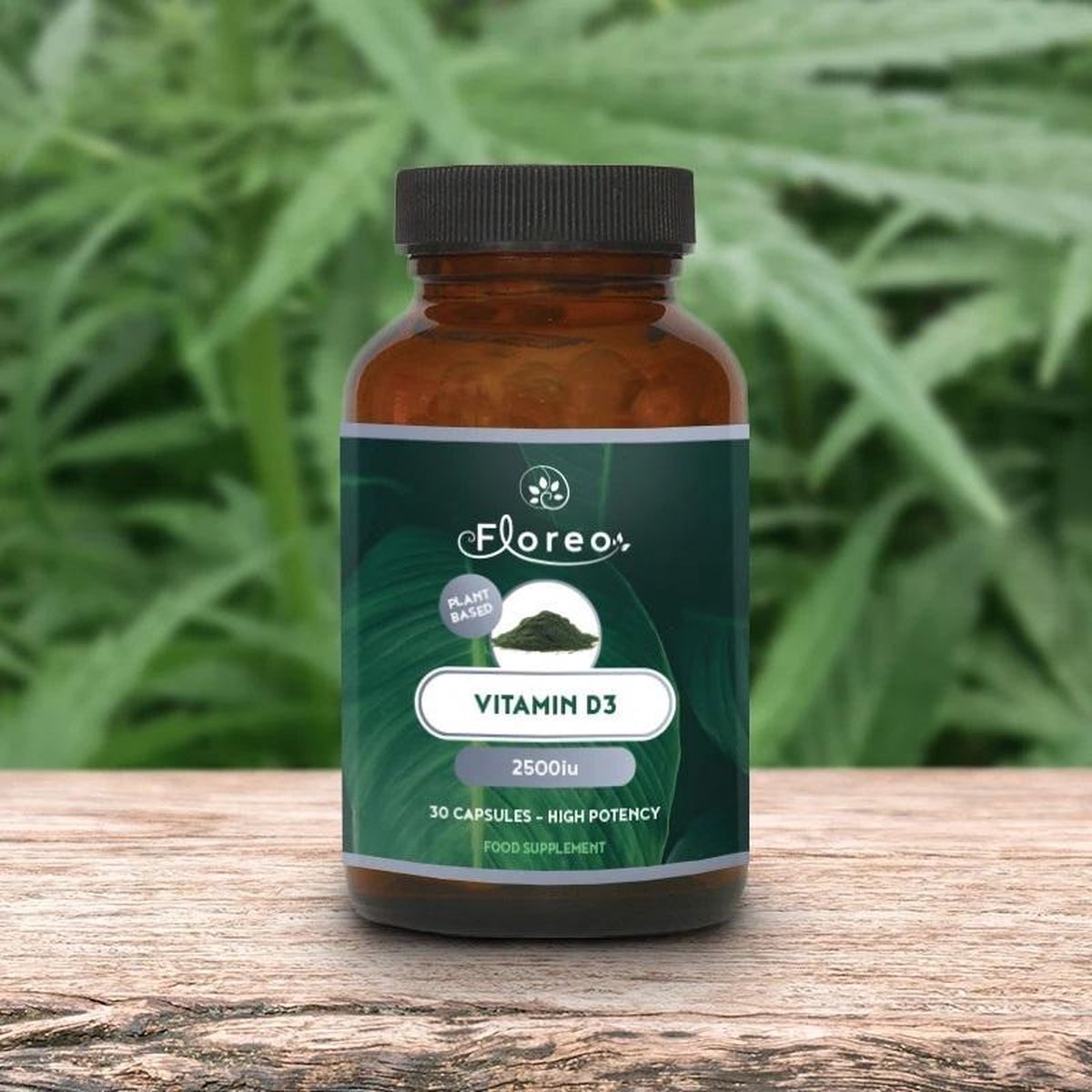Floreo Vitamine D3 Capsules - 2500 IE Cholecalciferol - 100% Natuurlijk - Géén Toevoegingen of Agressieve Extractiemethode Gebruikt - Vegan en Vegetariër Vriendelijk - Zuiver Product Van Hoge Kwaliteit – Met Trots  Geproduceerd door Onszelf
