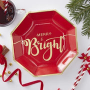 Red & Gold – Borden Merry & Bright (8 stuks)