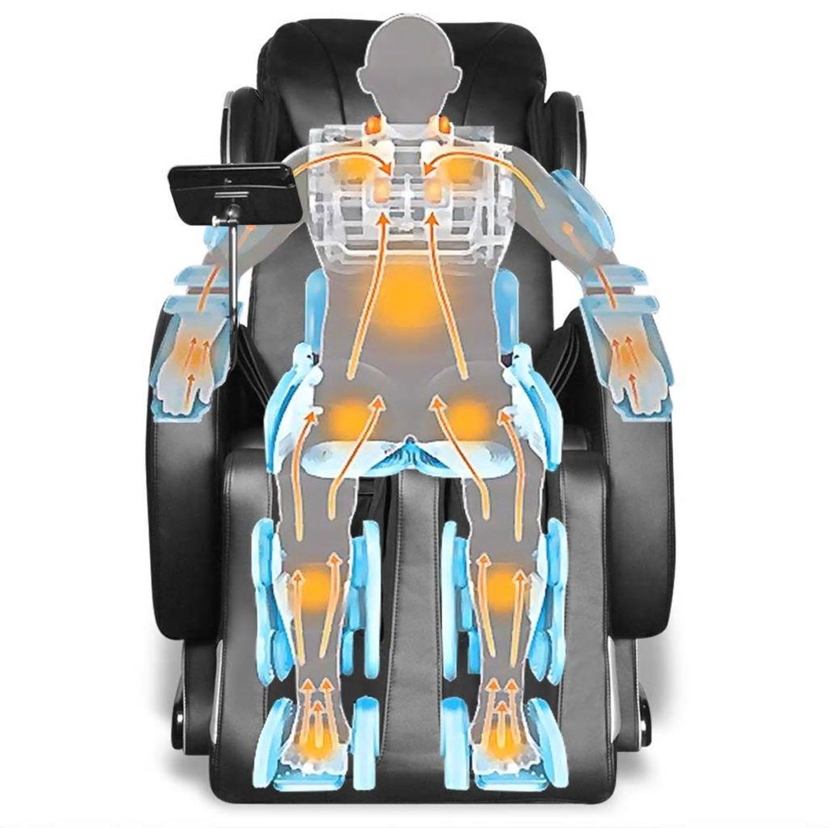 vidaXL Massagestoel met super screen kunstleer zwart