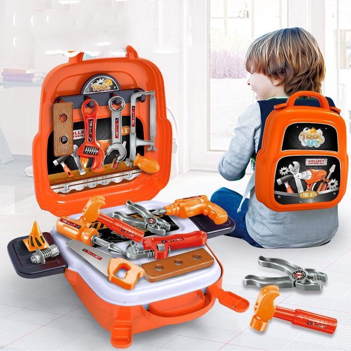 Gereedschap Kinderen Speelgoedtas - Toolbox Ingenieur 22 stuks - Montessori Speelgoed - Educatief Speelgoed Vanaf 3 Jaar - Verjaardag Cadeau kinderen